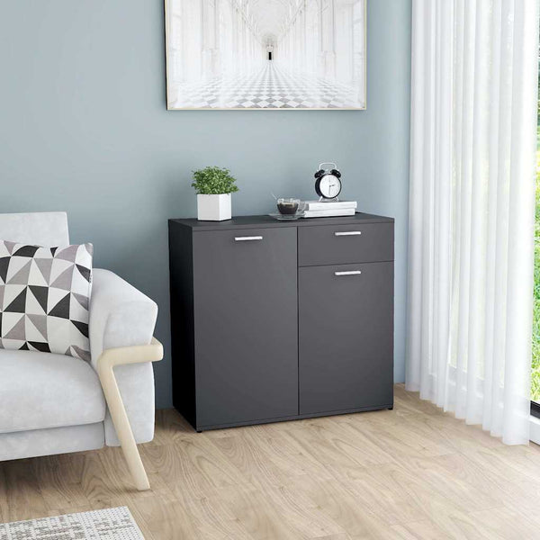 Graues Sideboard 80 cm Holzwerkstoff