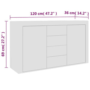 Sideboard Weiß 120 cm Holzwerkstoff