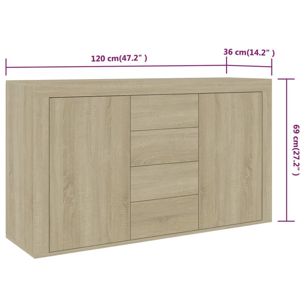 Sideboard Sonoma Eiche 120 cm