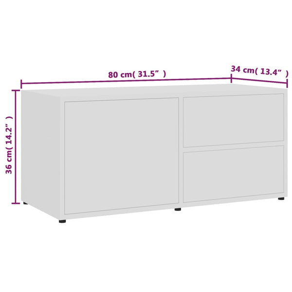 Weißer TV-Schrank 80 cm