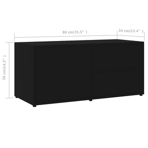 Schwarzer TV-Schrank 80 cm