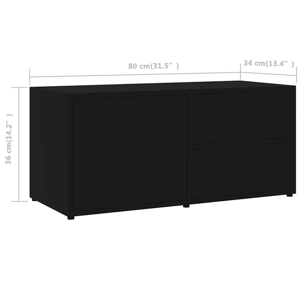 Schwarzer TV-Schrank 80 cm