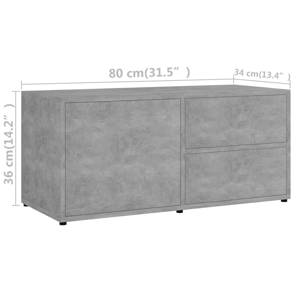 Betongrauer TV-Schrank 80 cm