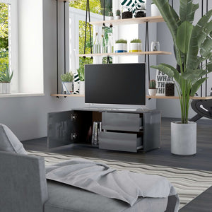 TV-Schrank Hochglanz Grau 80 cm