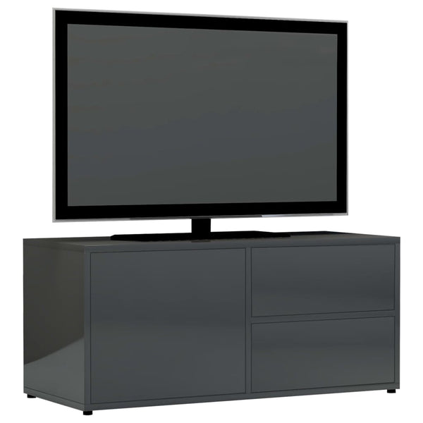 TV-Schrank Hochglanz Grau 80 cm
