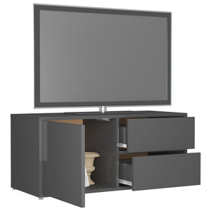 TV-Schrank Hochglanz Grau 80 cm
