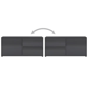 TV-Schrank Hochglanz Grau 80 cm