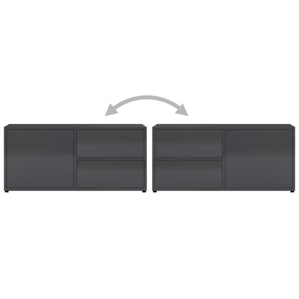 TV-Schrank Hochglanz Grau 80 cm