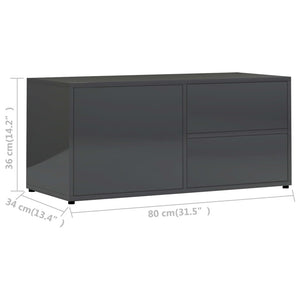 TV-Schrank Hochglanz Grau 80 cm