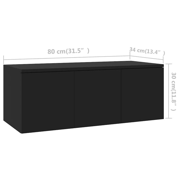 Schwarzer TV-Schrank 80 cm