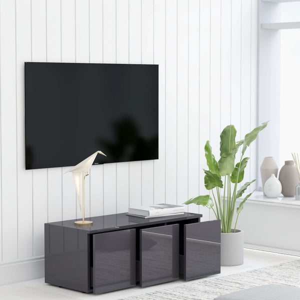 Hochglanz TV-Schrank Grau 80cm