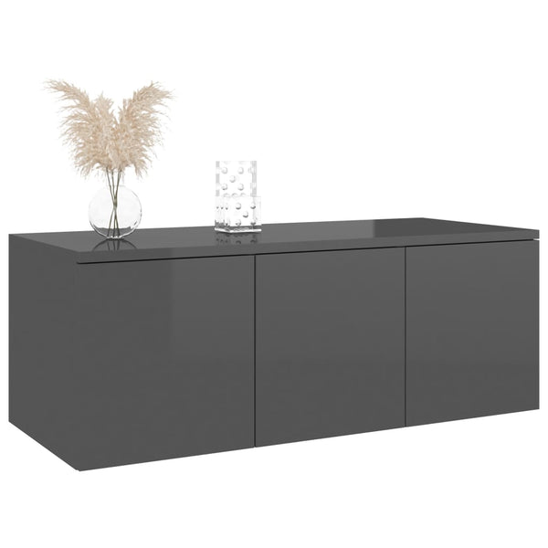 Hochglanz TV-Schrank Grau 80cm