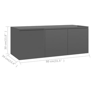 Hochglanz TV-Schrank Grau 80cm
