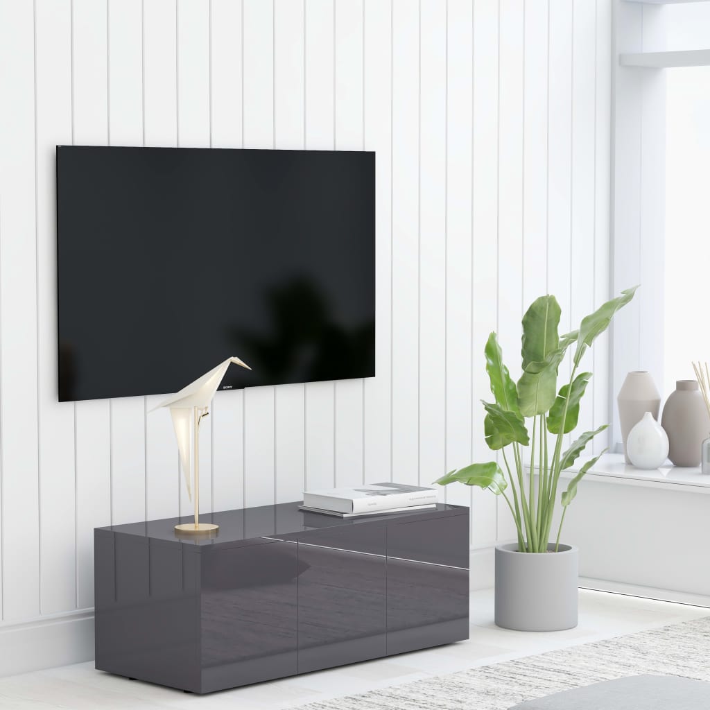 Hochglanz TV-Schrank Grau 80cm
