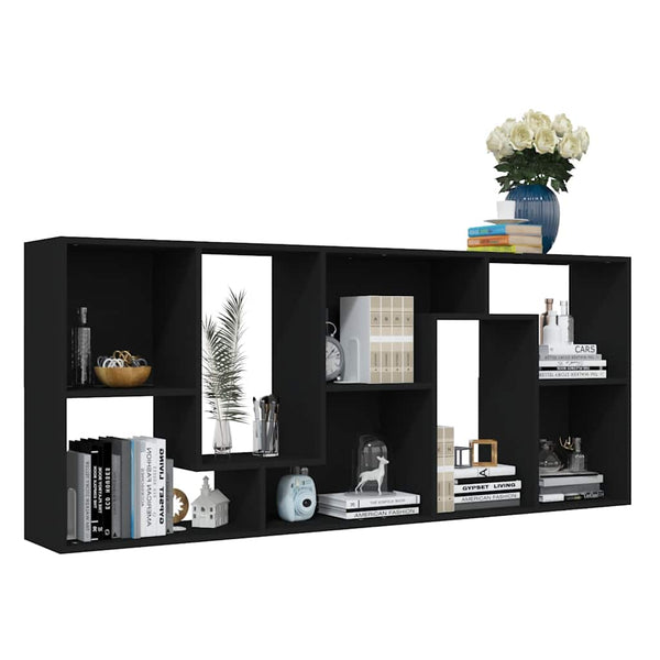 Schwarzes Bücherregal 67x24x161 cm