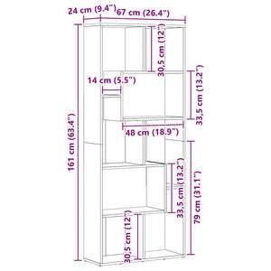 Bücherregal Sonoma Eiche 67x24x161 cm