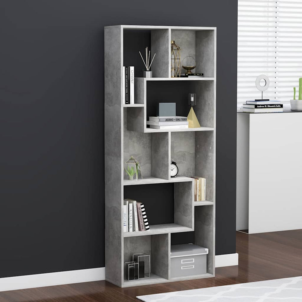 Bücherregal Betongrau 67x24x161 cm