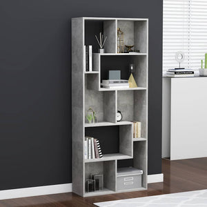 Bücherregal Betongrau 67x24x161 cm