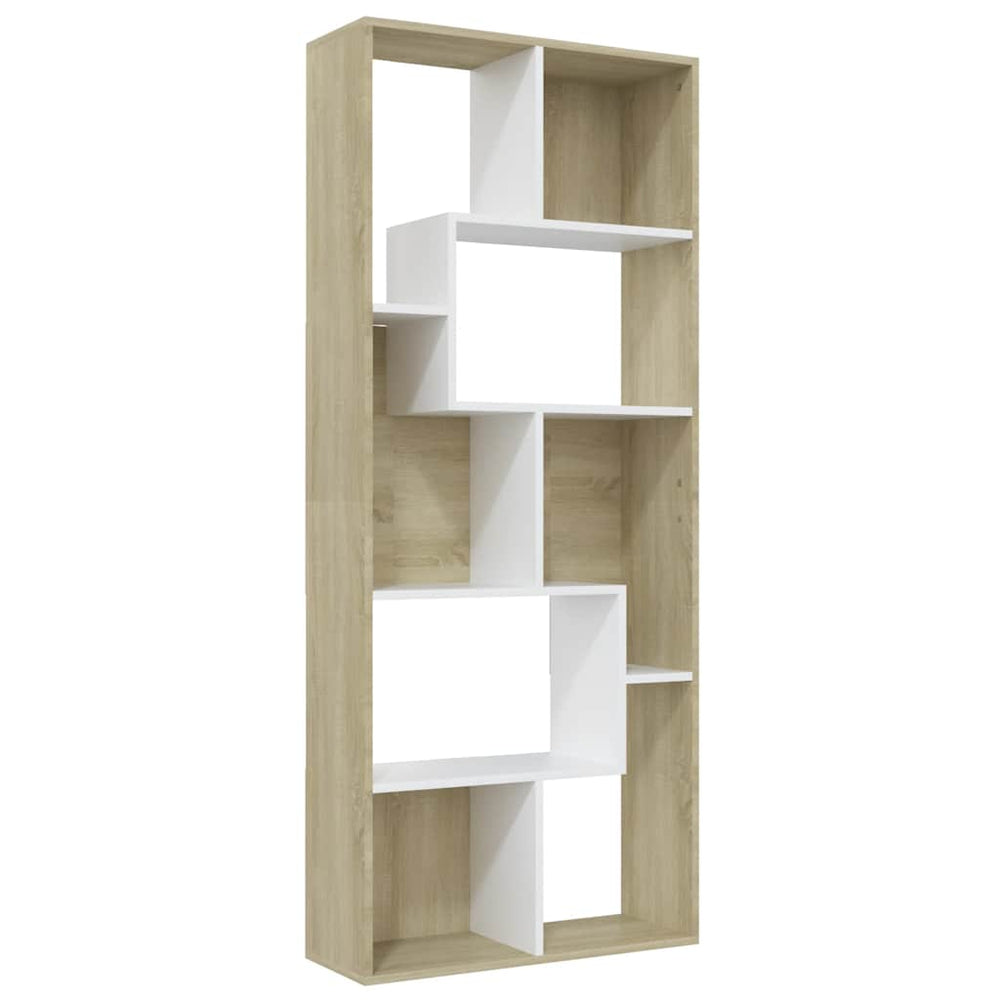 Bücherregal Weiß & Sonoma-Eiche 67x161 cm