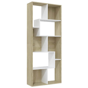 Bücherregal Weiß & Sonoma-Eiche 67x161 cm
