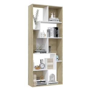 Bücherregal Weiß & Sonoma-Eiche 67x161 cm
