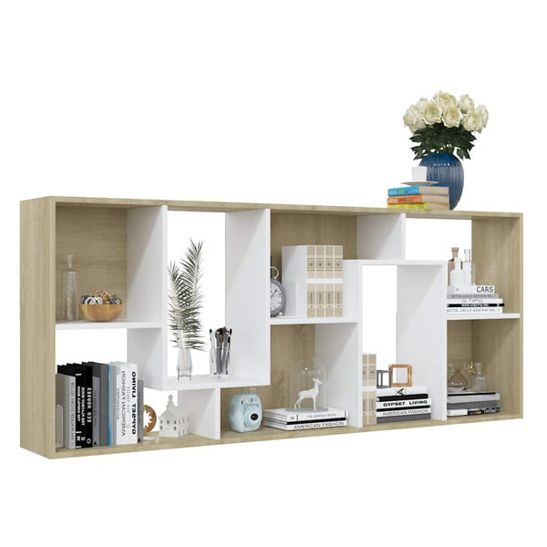 Bücherregal Weiß & Sonoma-Eiche 67x161 cm