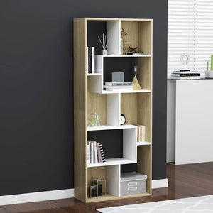 Bücherregal Weiß & Sonoma-Eiche 67x161 cm