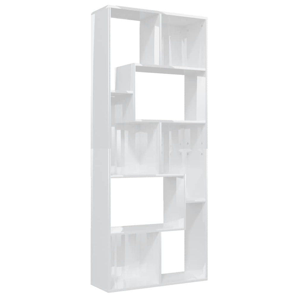 Hochglanz Bücherregal Weiß 67x24x161 cm