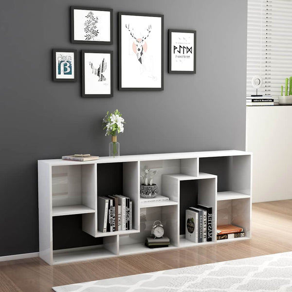 Hochglanz Bücherregal Weiß 67x24x161 cm