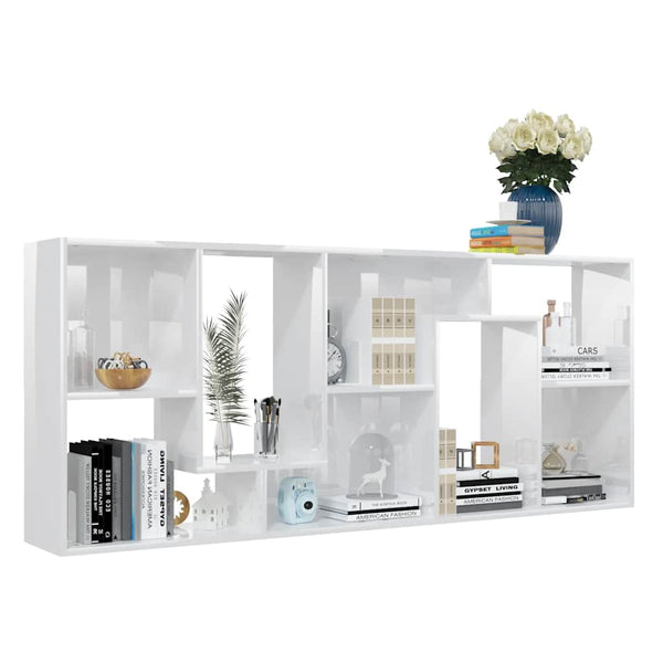 Hochglanz Bücherregal Weiß 67x24x161 cm