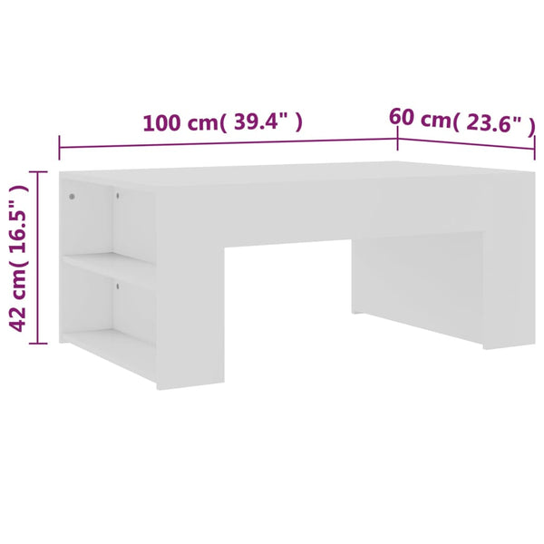 Weißer Couchtisch 100x60 cm