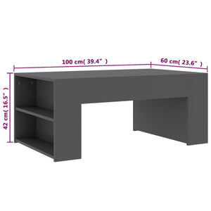 Grauer Couchtisch 100x60 cm