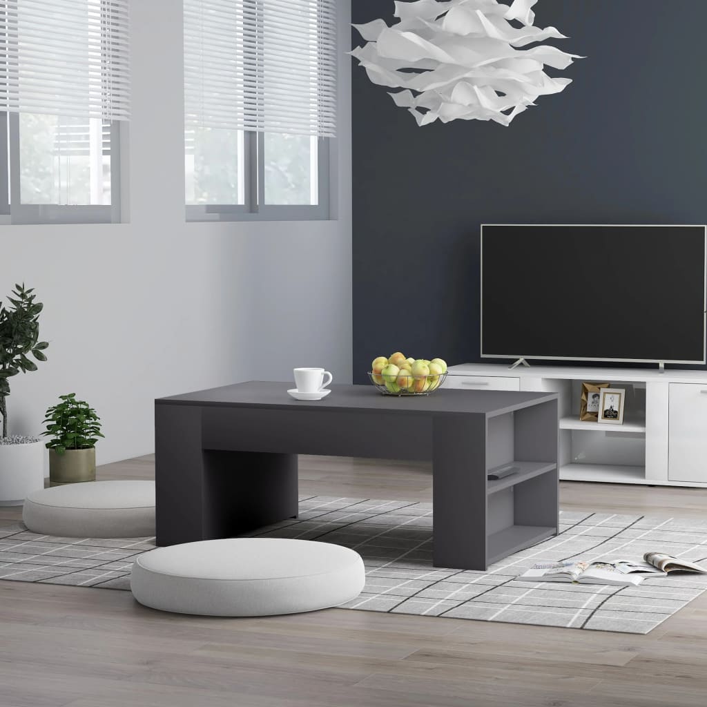 Grauer Couchtisch 100x60 cm