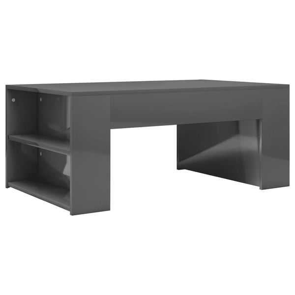 Hochglanz Couchtisch Grau 100x60 cm