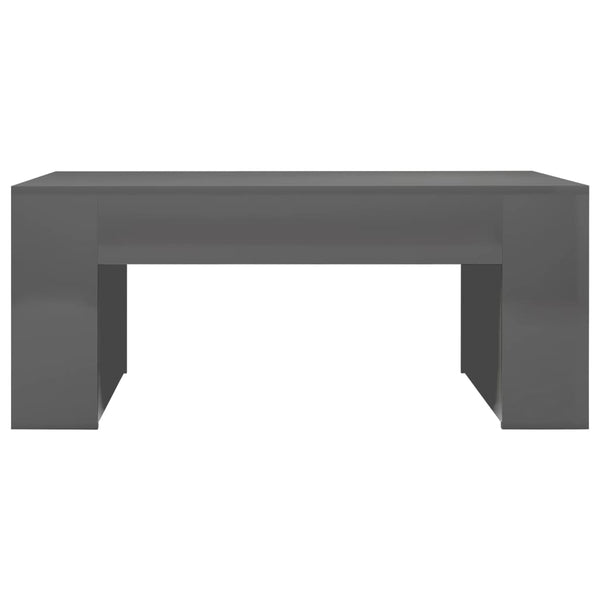 Hochglanz Couchtisch Grau 100x60 cm