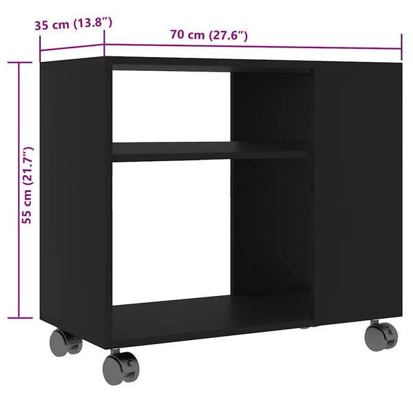 Schwarzer Beistelltisch 70x35x55 cm