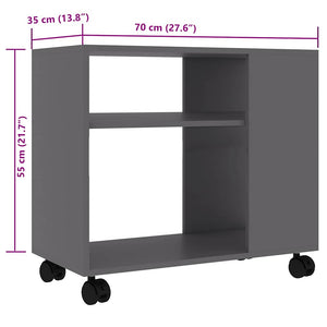 Grauer Beistelltisch 70x35x55 cm