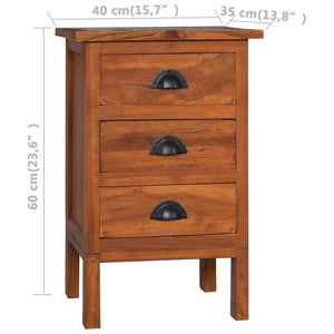 Nachttisch 40x35x60 cm Massivholz Teak