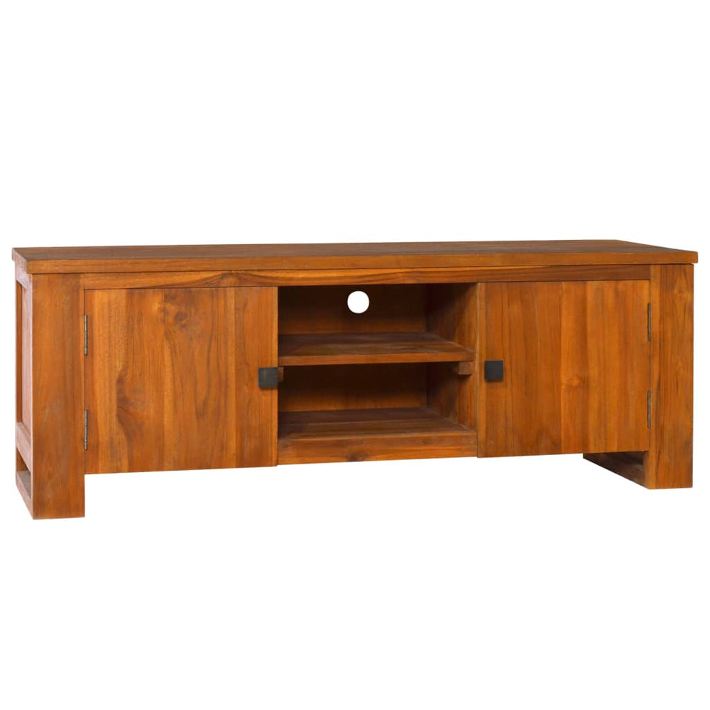 vidaXL Meuble TV 110x30x40 cm en bois de teck massif