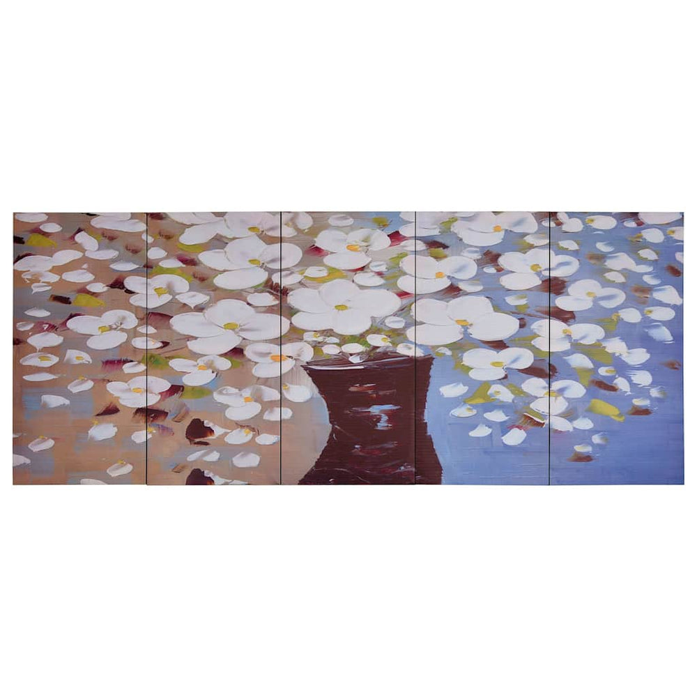 vidaXL Tableau sur toile Ensemble de fleurs en vase Multicolore 150x60 cm