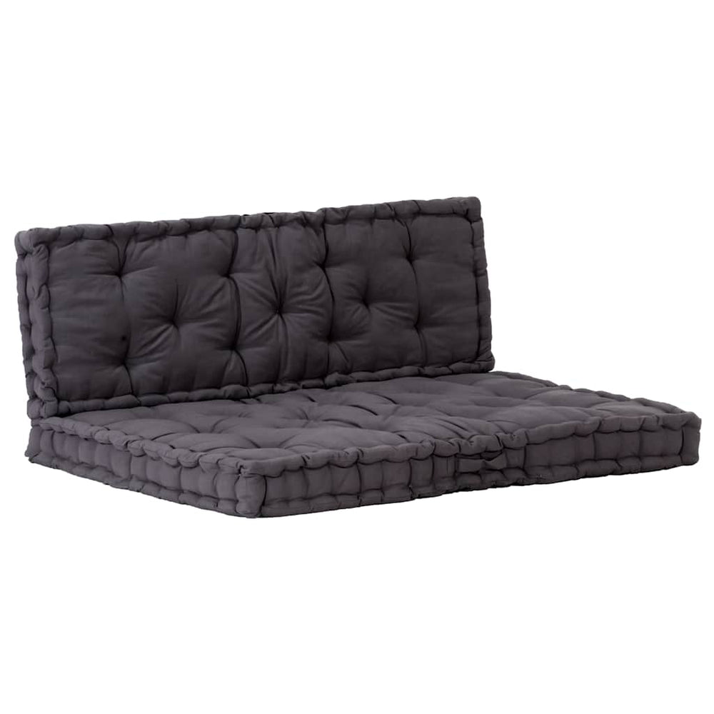 vidaXL Pallet Cushions 2 pcs. Cotton Black