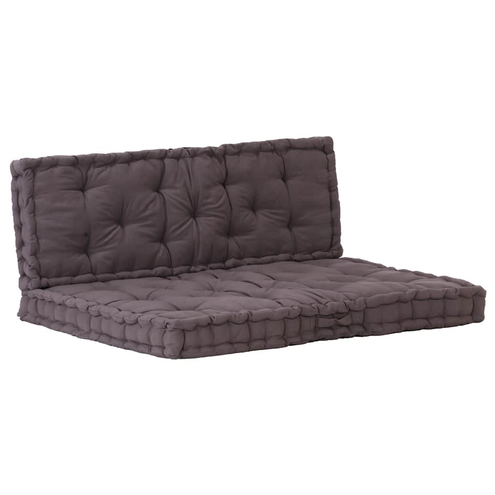 vidaXL Pallet Cushions 2 pcs. Cotton Anthracite