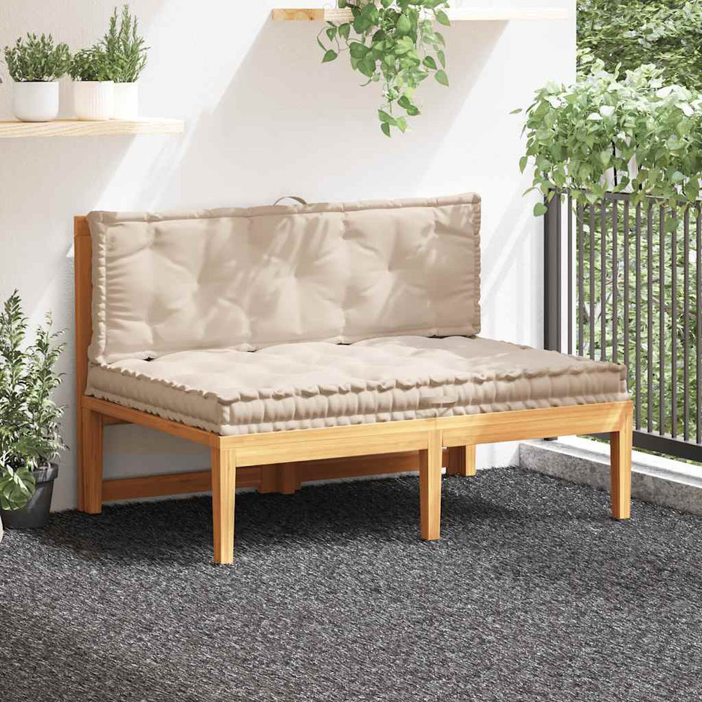 vidaXL Pallet Cushions 2 pcs. Cotton Beige