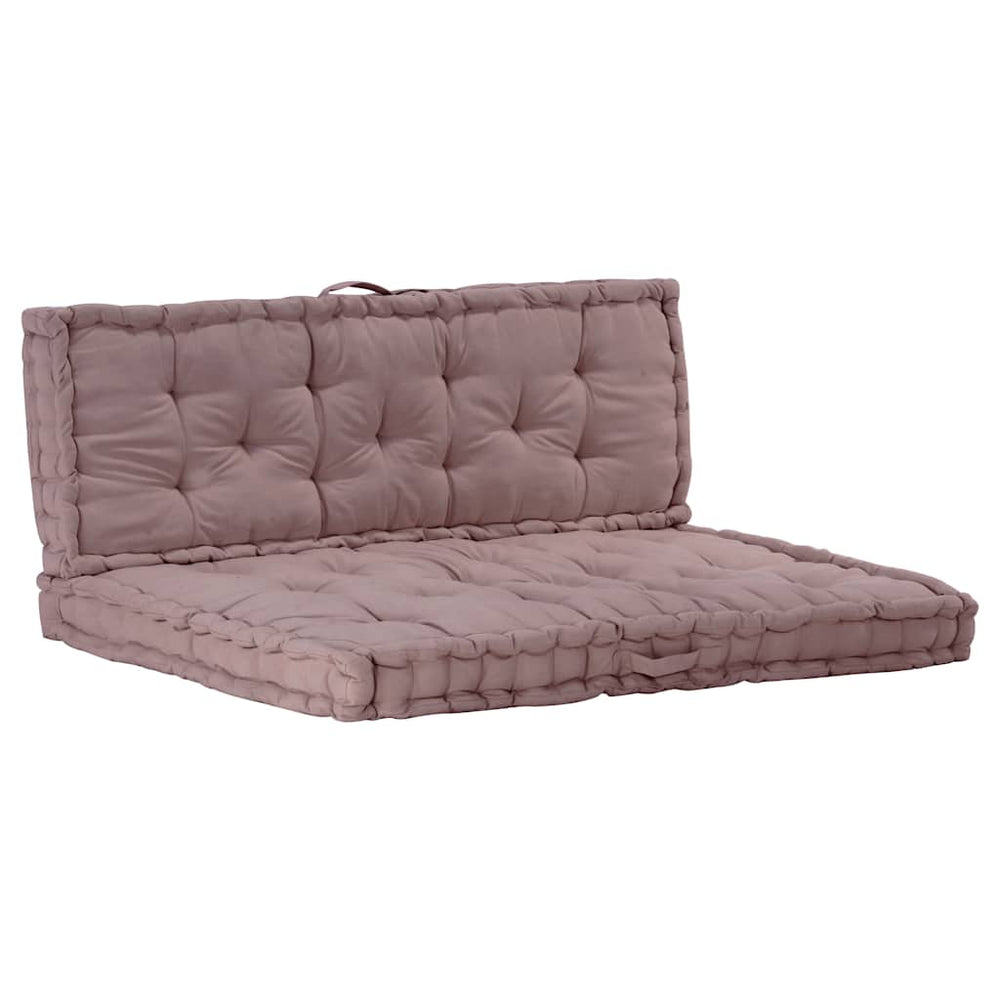 vidaXL Pallet Cushions 2 pcs. Cotton Taupe