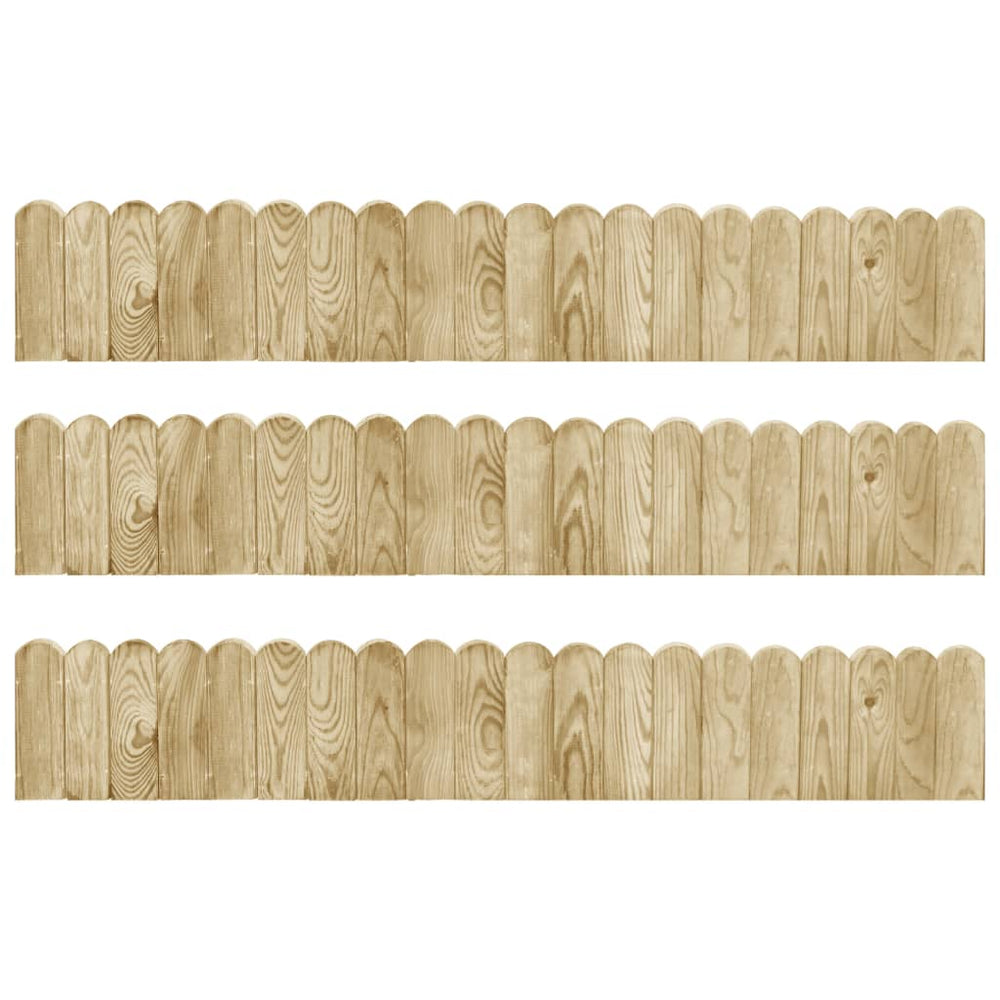 Beeteinfassungen 3 Stk. 120 cm Kiefernholz Imprägniert