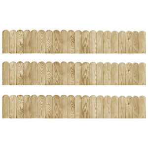 Beeteinfassungen 3 Stk. 120 cm Kiefernholz Imprägniert