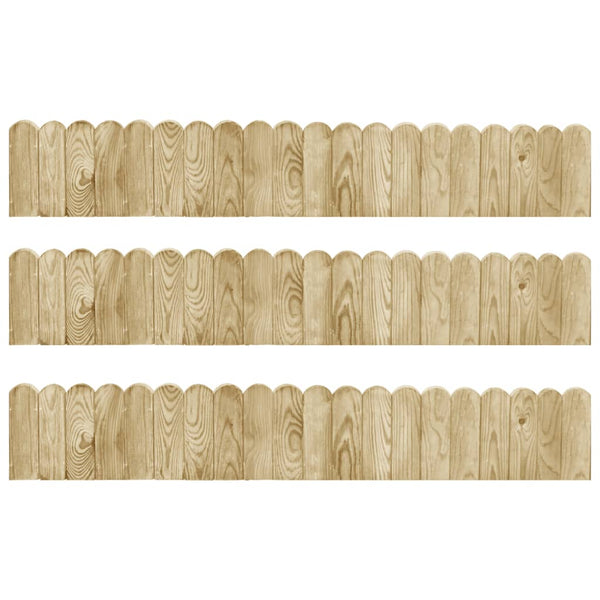 Beeteinfassungen 3 Stk. 120 cm Kiefernholz Imprägniert