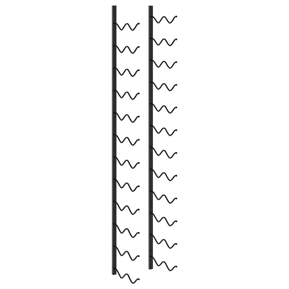 Wand-Weinregal für 24 Flaschen Schwarz Eisen