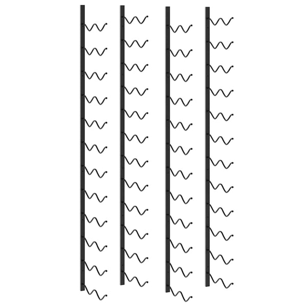 Wand-Weinregale für 48 Flaschen 2 Stk. Schwarz Eisen
