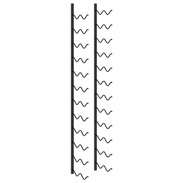 Wand-Weinregale für 48 Flaschen 2 Stk. Schwarz Eisen